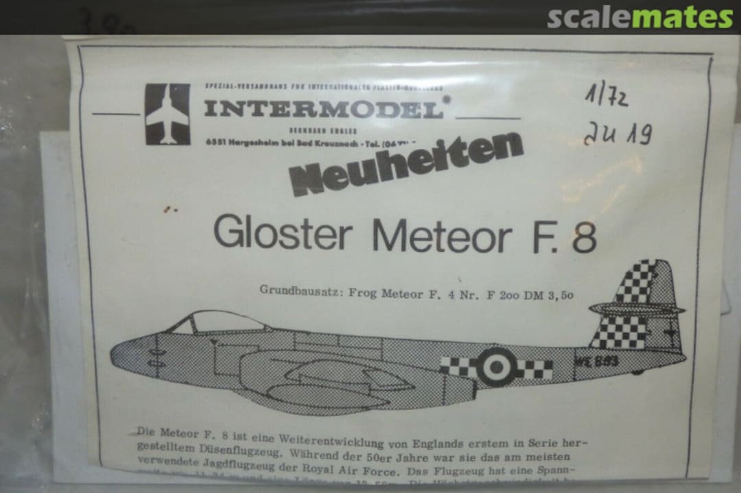Boxart Gloster Meteor F.8 Intermodel Boxart Gloster Meteor F.8 Intermodel