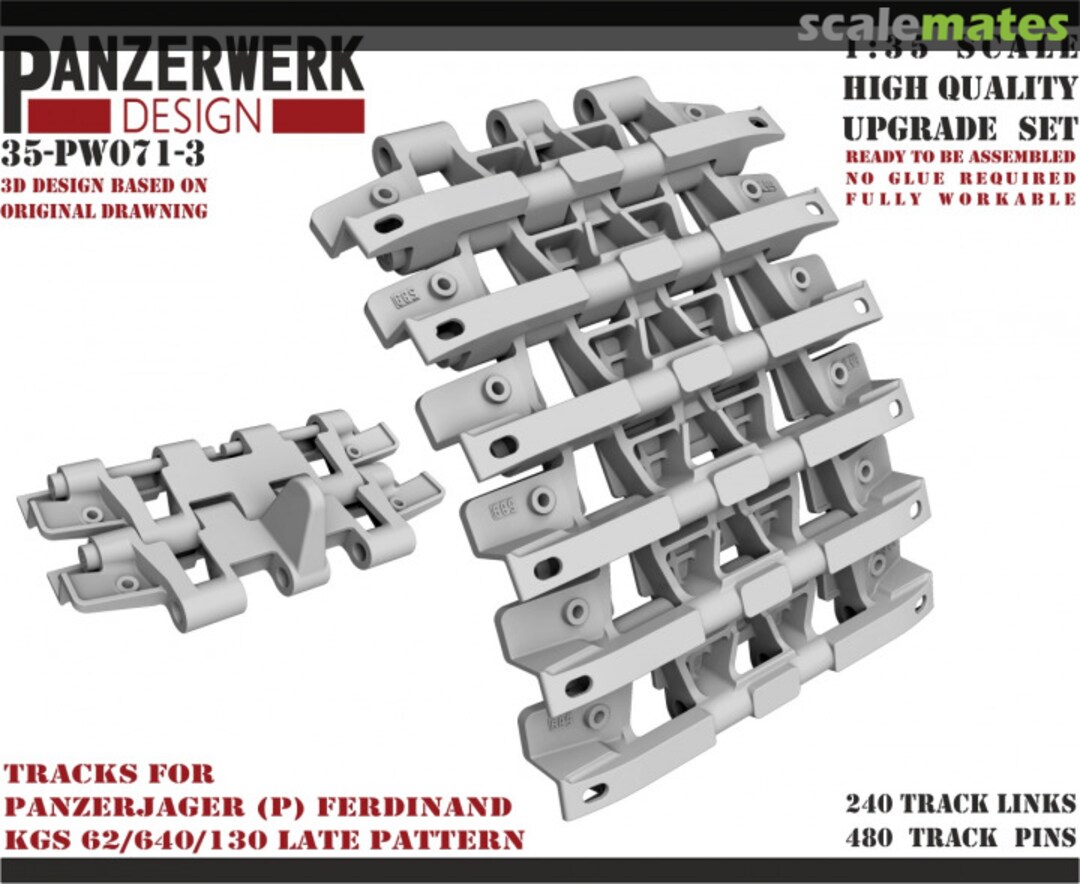 Boxart Ferdinand Late Pattern Tracks 35PW-071-3 Panzerwerk design
