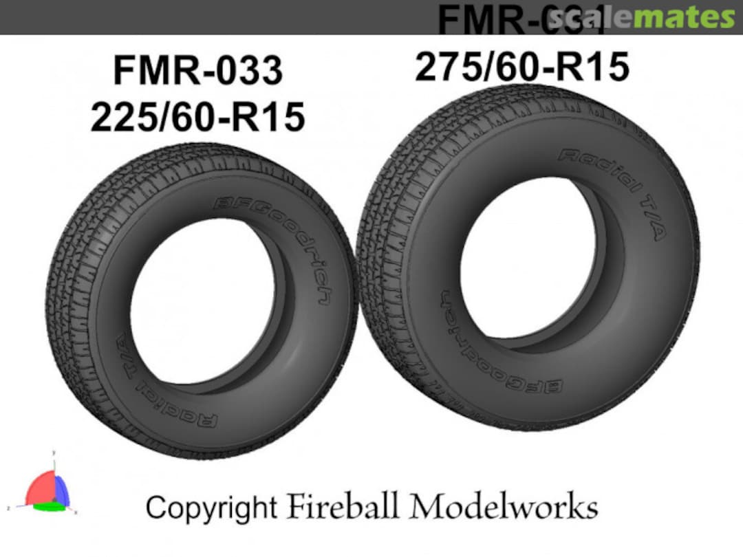 Boxart BF Goodrich Radial T/A Rubber Tires - 275/60R15 (Qyt:2) FMR-034X2 Fireball Modelworks Boxart BF Goodrich Radial T/A Rubber Tires - 275/60R15 (Qyt:2) FMR-034X2 Fireball Modelworks