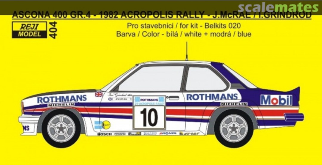 Boxart Transkit – Opel Ascona 400 - 1982 Acropolis Rally 404 REJI Model Boxart Transkit – Opel Ascona 400 - 1982 Acropolis Rally 404 REJI Model