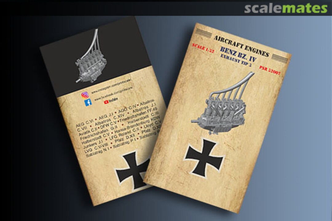 Boxart Benz Bz.IV Exhaust pipe type 3 PSR32007 Print Scale Boxart Benz Bz.IV Exhaust pipe type 3 PSR32007 Print Scale