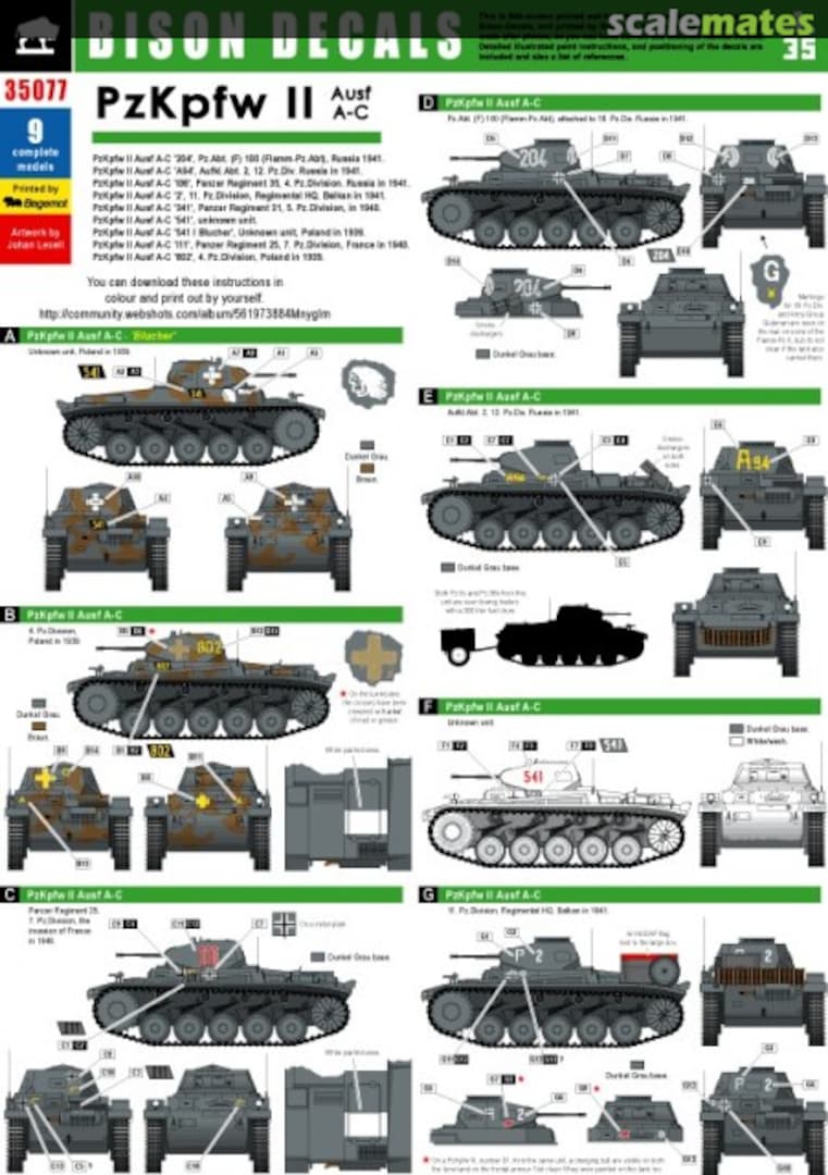 Boxart PzKpfw II 35077 Bison Decals Boxart PzKpfw II 35077 Bison Decals