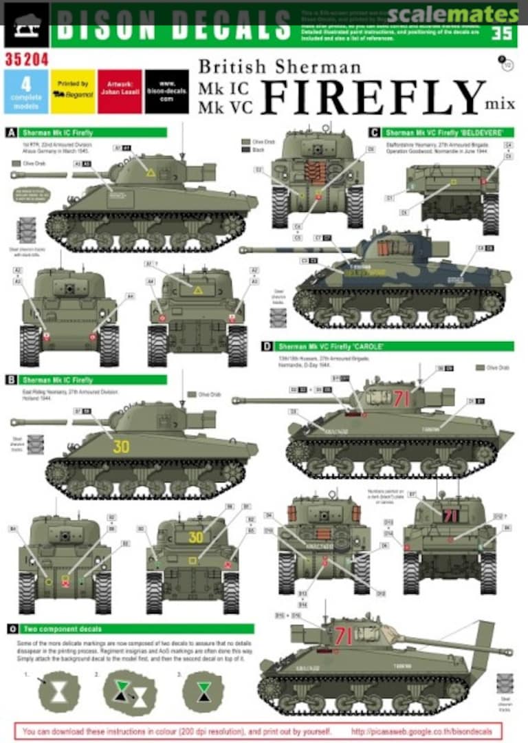 Boxart British Sherman Firefly 35204 Bison Decals Boxart British Sherman Firefly 35204 Bison Decals