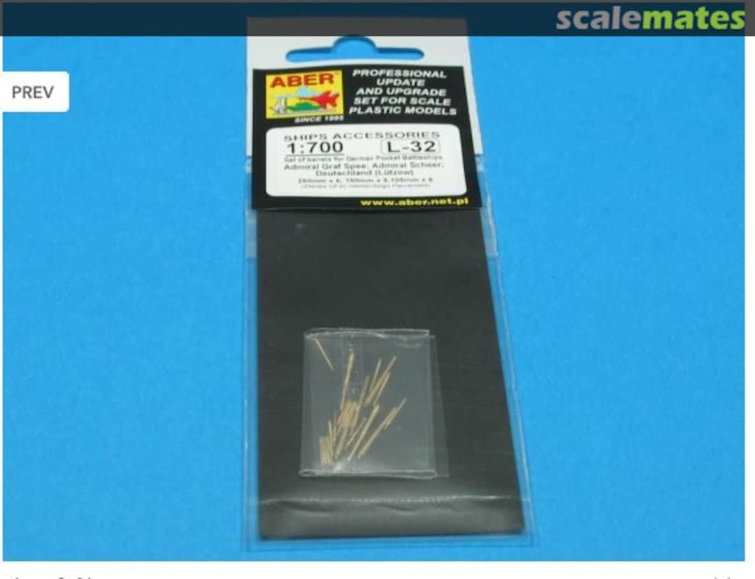 Boxart Set of Barrels for Admiral Graf Spee class battleships 700L32 Aber Boxart Set of Barrels for Admiral Graf Spee class battleships 700L32 Aber