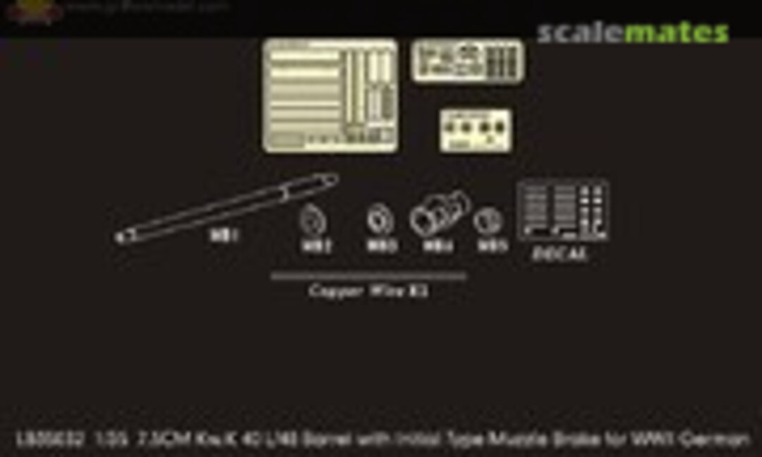 1:35 7.5cm Kw.K 40 L/48 Barrel with Initial Type Muzzle Brake for WWII German Pz.kpfw.IV Ausf.G (Griffon Model LB35032) LB35032