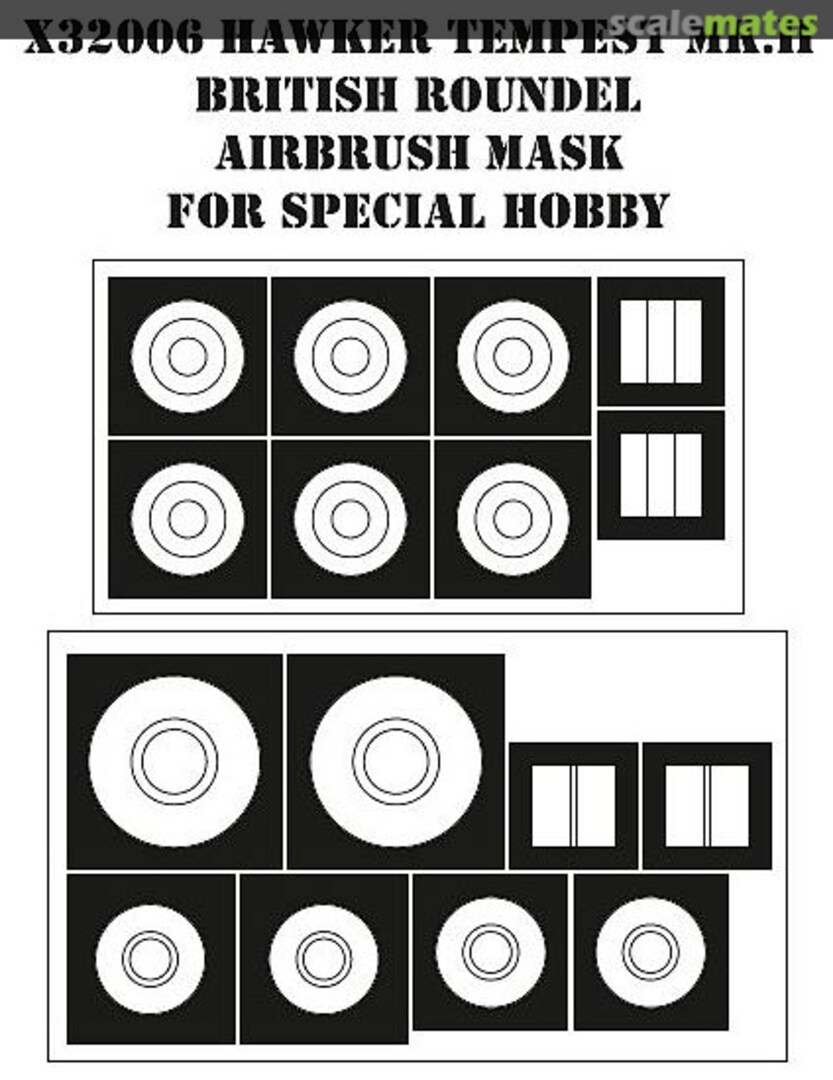 Boxart Hawker Tempest Mk.II British roundel airbrush mask X32006 MH Models