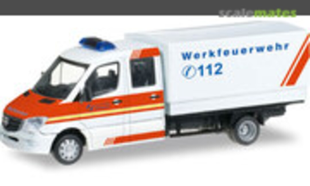 1:87 Mercedes-Benz Sprinter pick-up double cabin with canvas &quot;Plant Fire Department Salzgitter&quot; (Herpa 091954)