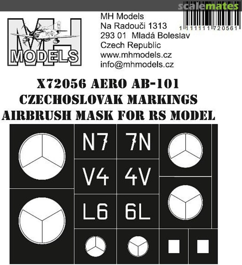 Boxart Aero Ab-101 Czechoslovak Markings Airbrush Mask X72056 MH Models