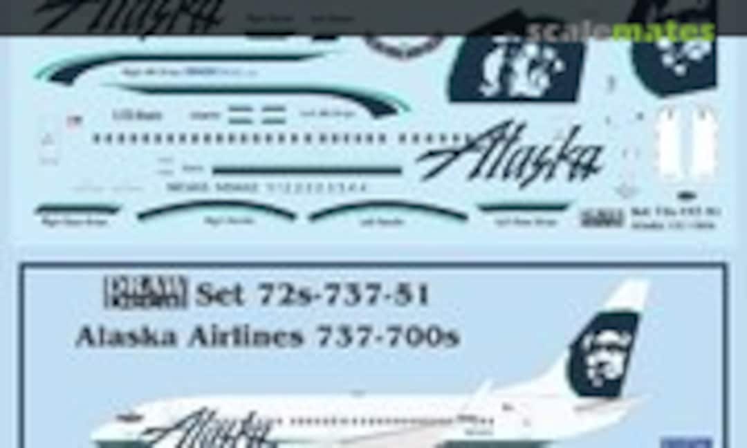 1:72 Alaska Airlines 737-700s (Draw Decal 72-737-51) 72-737-51