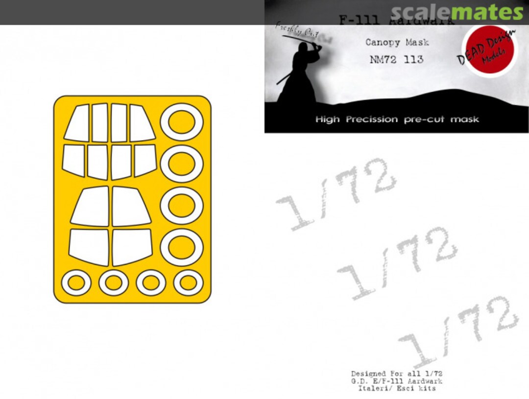 Boxart F-111 Aardwark Canopy Mask NM72113 DEAD Design Models