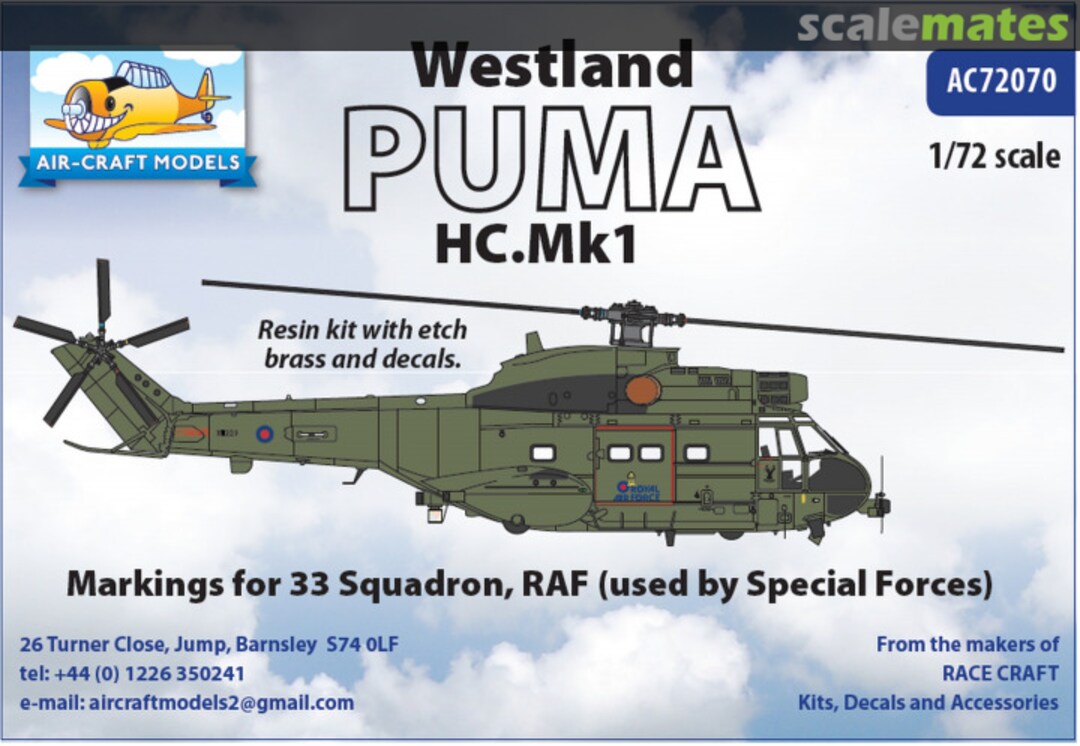 Boxart Westland Puma HC Mk.1 ACK72070 Air-Craft Models
