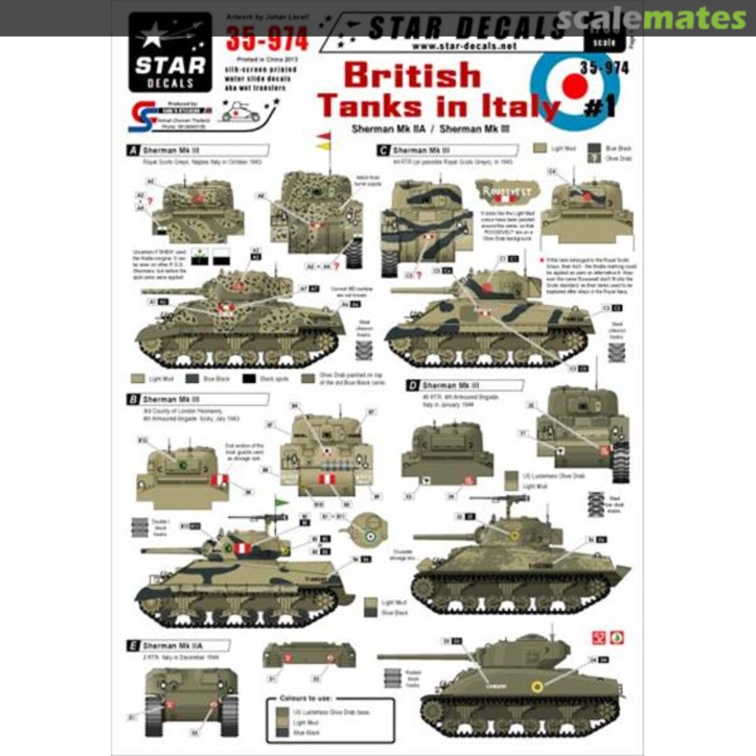 Boxart British Tanks in Italy #1 - Shermans 35-974 Star Decals Boxart British Tanks in Italy #1 - Shermans 35-974 Star Decals