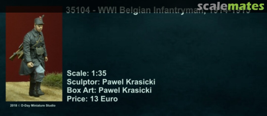 Boxart WWI Belgian Infantryman - 1914-1915 35104 D-Day Miniature Studio Boxart WWI Belgian Infantryman - 1914-1915 35104 D-Day Miniature Studio