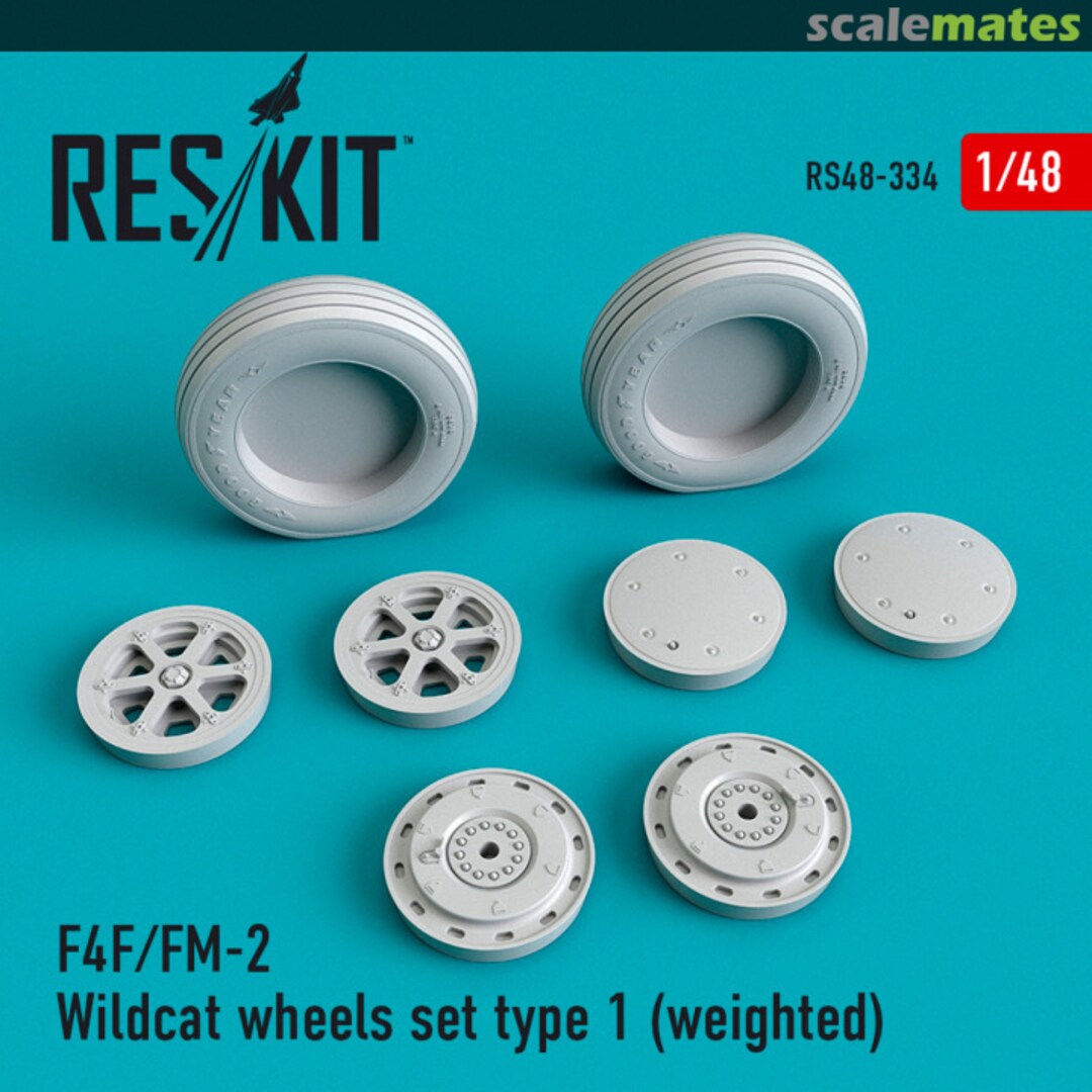 Boxart Grumman F-4F/FM-2 Wildcat - wheels set type 1 (weighted) RS48-0334 ResKit