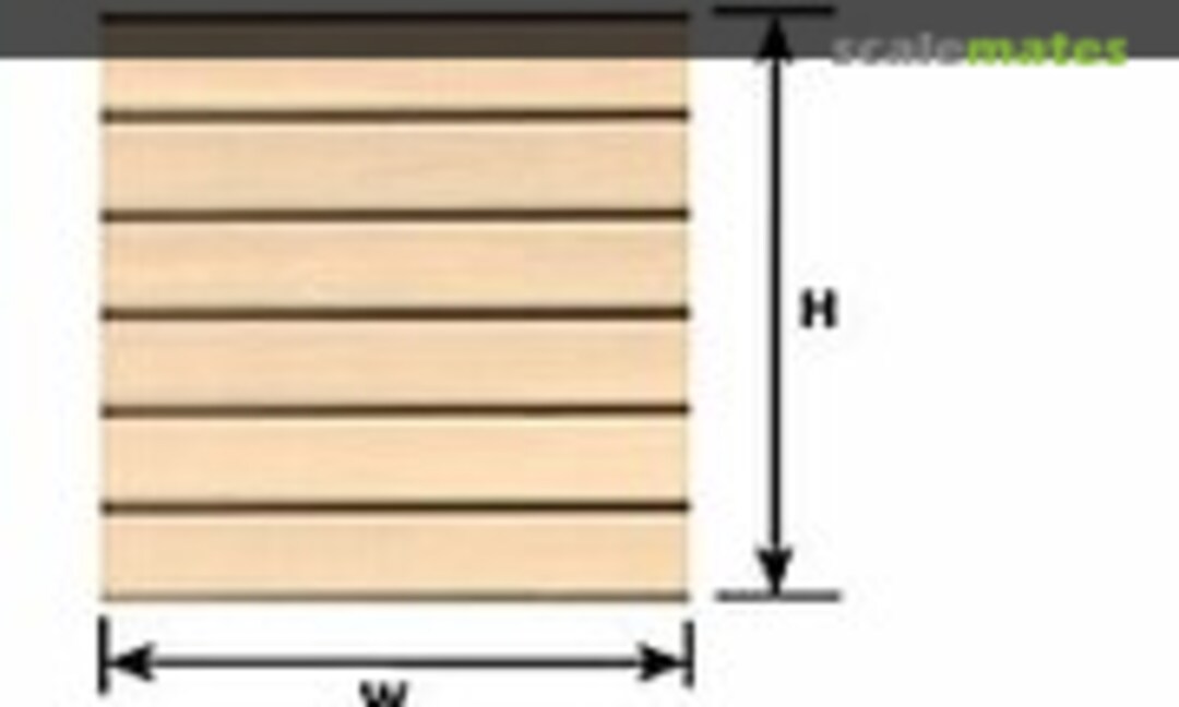 No 1/4 inch (6.4mm) Clapboard Siding Patterned Sheet (175x275x0.5mm) (Plastruct 91554) 91554