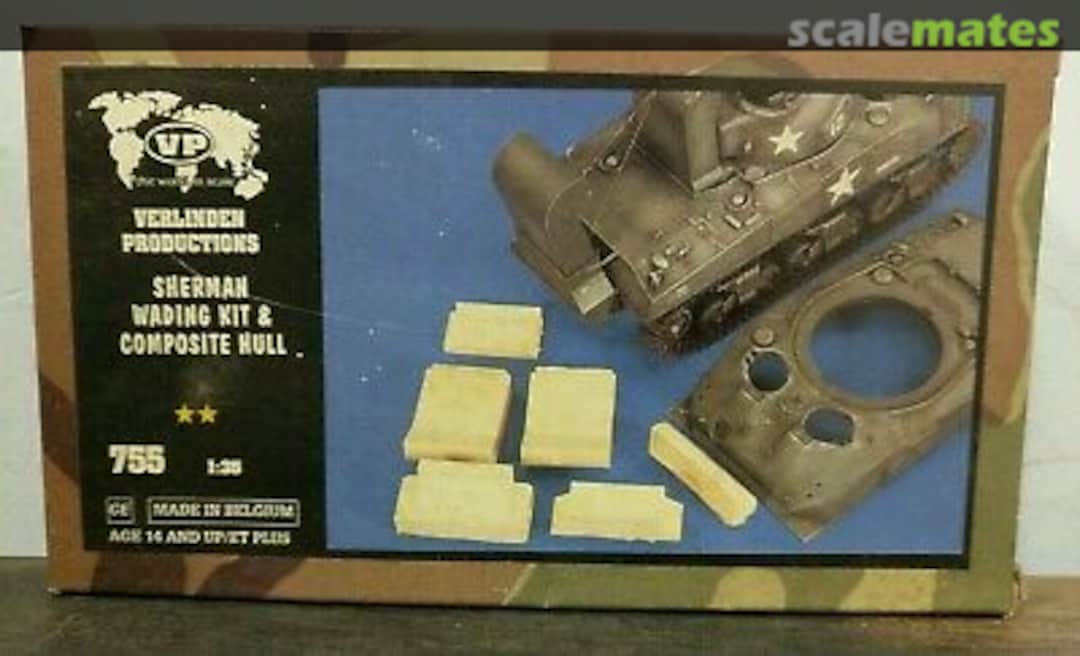 Boxart Sherman Wading kit & Composite hull 755 Verlinden Productions Boxart Sherman Wading kit & Composite hull 755 Verlinden Productions
