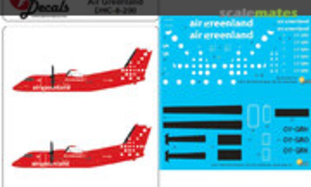 1:72 Air Greenland DHC-8-200 (Lima November Decals LN72-544) LN72-544