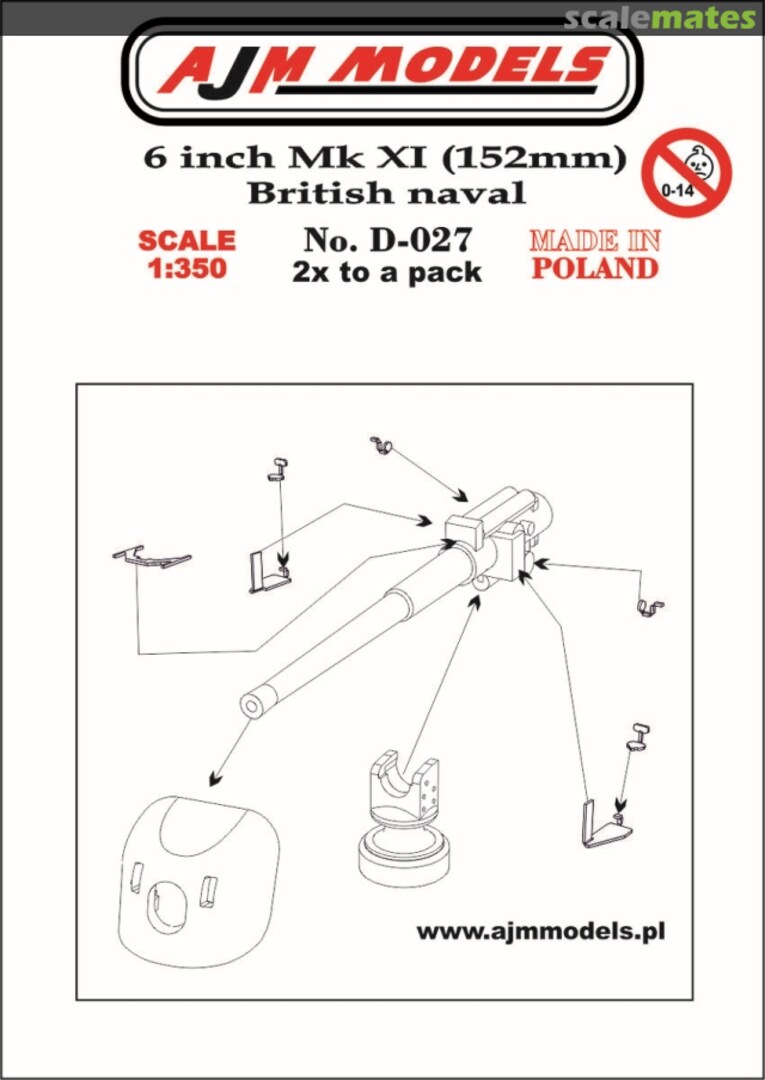 Boxart British 6 inch Mk XI (152mm) British naval D-027 AJM Models Boxart British 6 inch Mk XI (152mm) British naval D-027 AJM Models