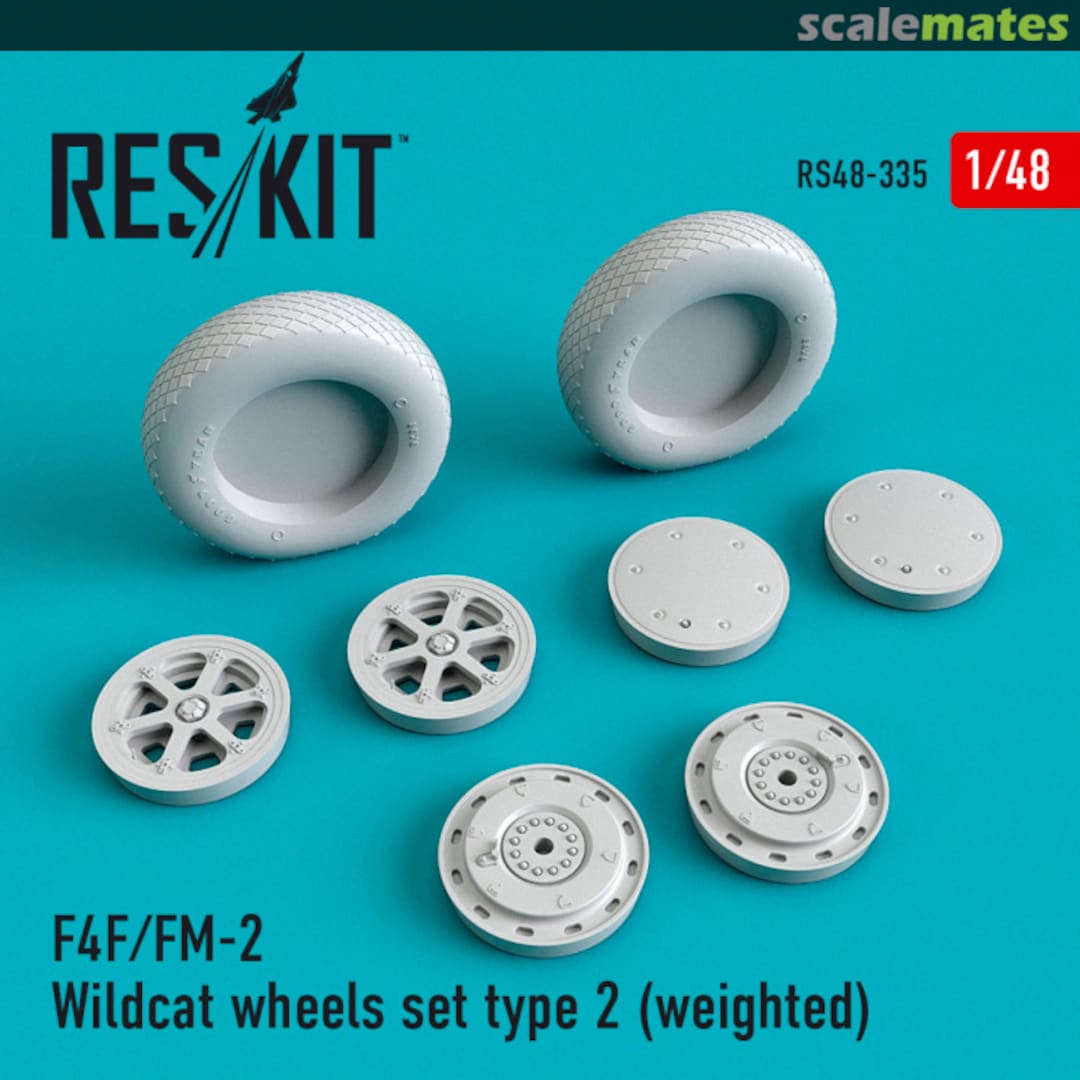 Boxart Grumman F-4F/FM-2 Wildcat - wheels set type 2 (weighted) RS48-0335 ResKit Boxart Grumman F-4F/FM-2 Wildcat - wheels set type 2 (weighted) RS48-0335 ResKit