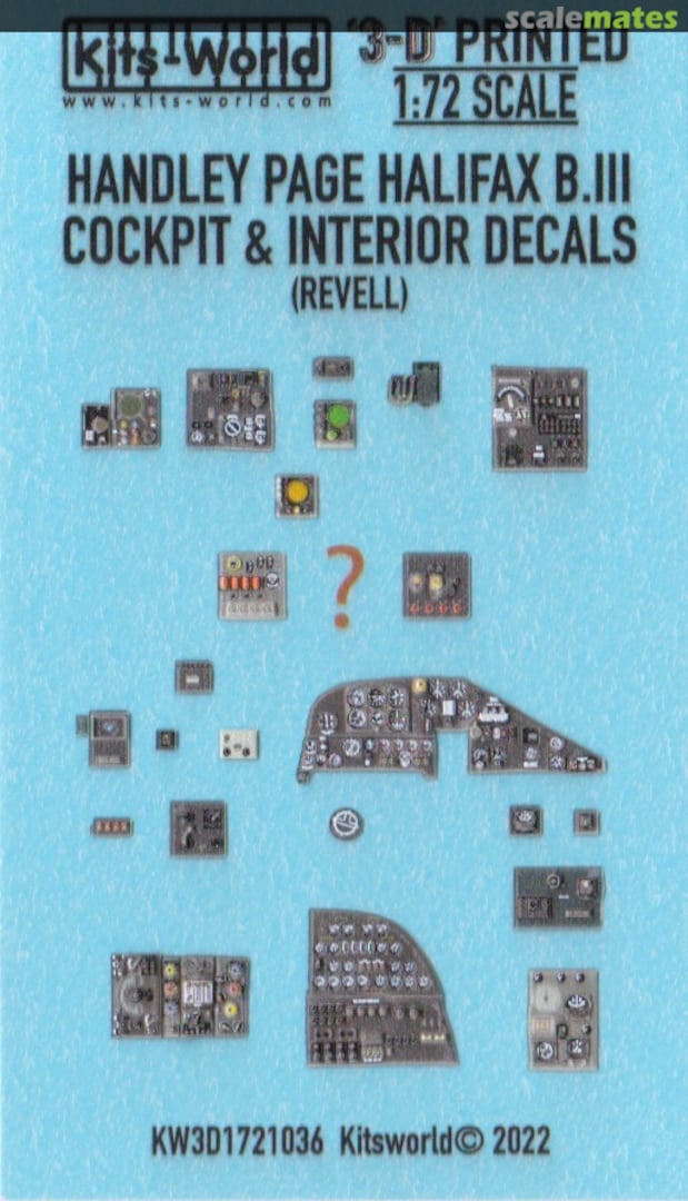 Boxart HP Halifax B.III 3D Full colour Instrument Panels - - Recommended Kit - Revell KW3D1721036 Kits-World Boxart HP Halifax B.III 3D Full colour Instrument Panels - - Recommended Kit - Revell KW3D1721036 Kits-World