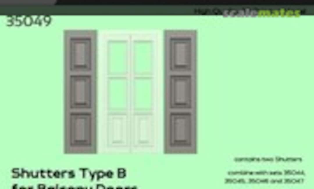 1:35 Shutters Type B for Balcony Doors (C3D Resin Miniatures 35049) 35049