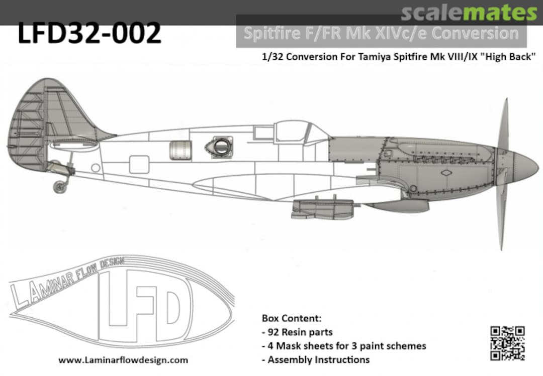 Boxart Spitfire F/FR XIVc/e Conversion "High back" LFD32-002 Laminar Flow Design Boxart Spitfire F/FR XIVc/e Conversion "High back" LFD32-002 Laminar Flow Design
