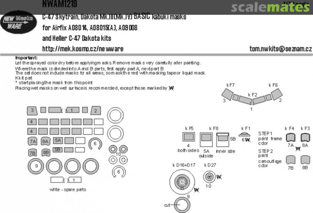 Boxart C-47 Skytrain, Dakota Mk.III(Mk.IV) BASIC kabuki masks NWAM1219 New Ware Boxart C-47 Skytrain, Dakota Mk.III(Mk.IV) BASIC kabuki masks NWAM1219 New Ware