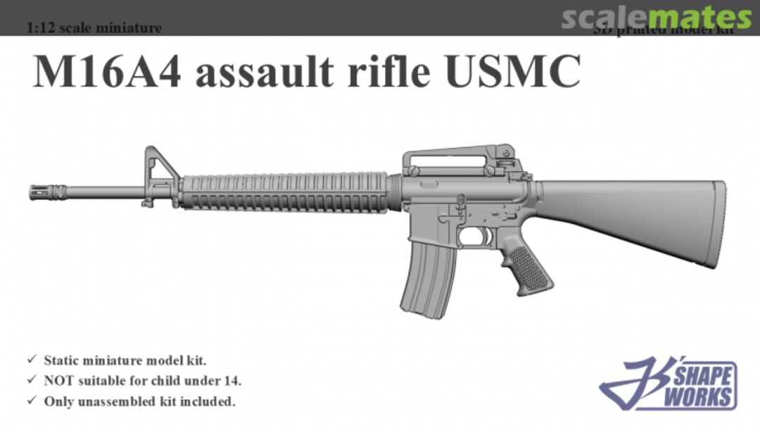 Boxart M16A4 assault rifle USMC JS12A036 Js' Shapeworks