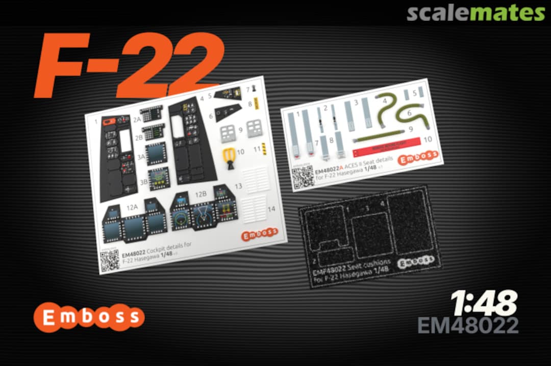 Boxart F-22 interior 3D decals EM48022 Embase Boxart F-22 interior 3D decals EM48022 Embase