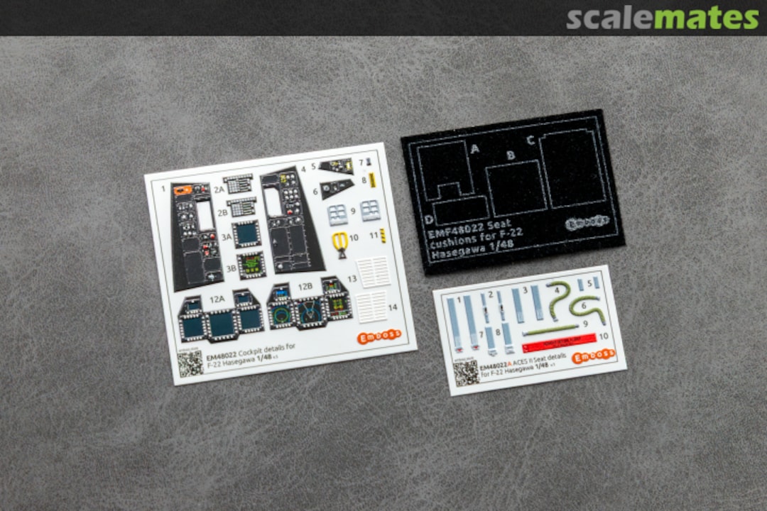 Contents F-22 interior 3D decals EM48022 Embase Contents F-22 interior 3D decals EM48022 Embase