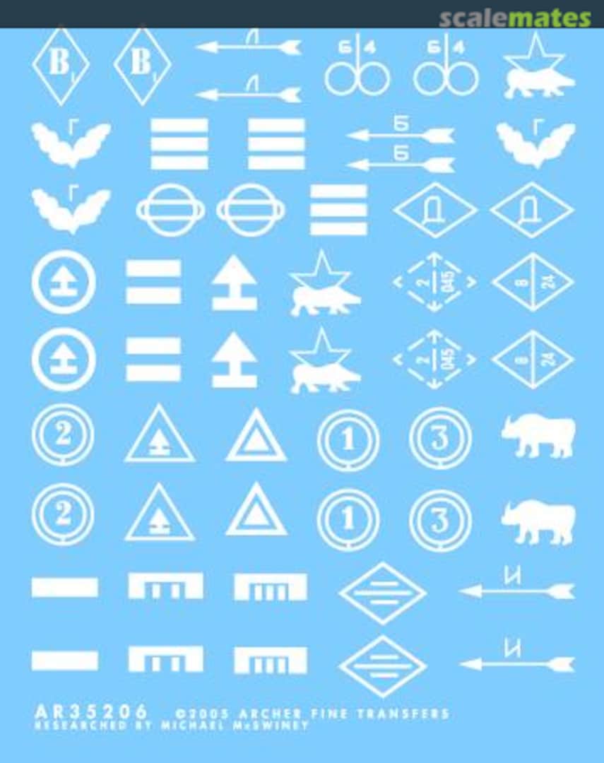 Boxart Soviet WWII Unit and Tactical Symbols (mix #1) AR35206 Archer Boxart Soviet WWII Unit and Tactical Symbols (mix #1) AR35206 Archer