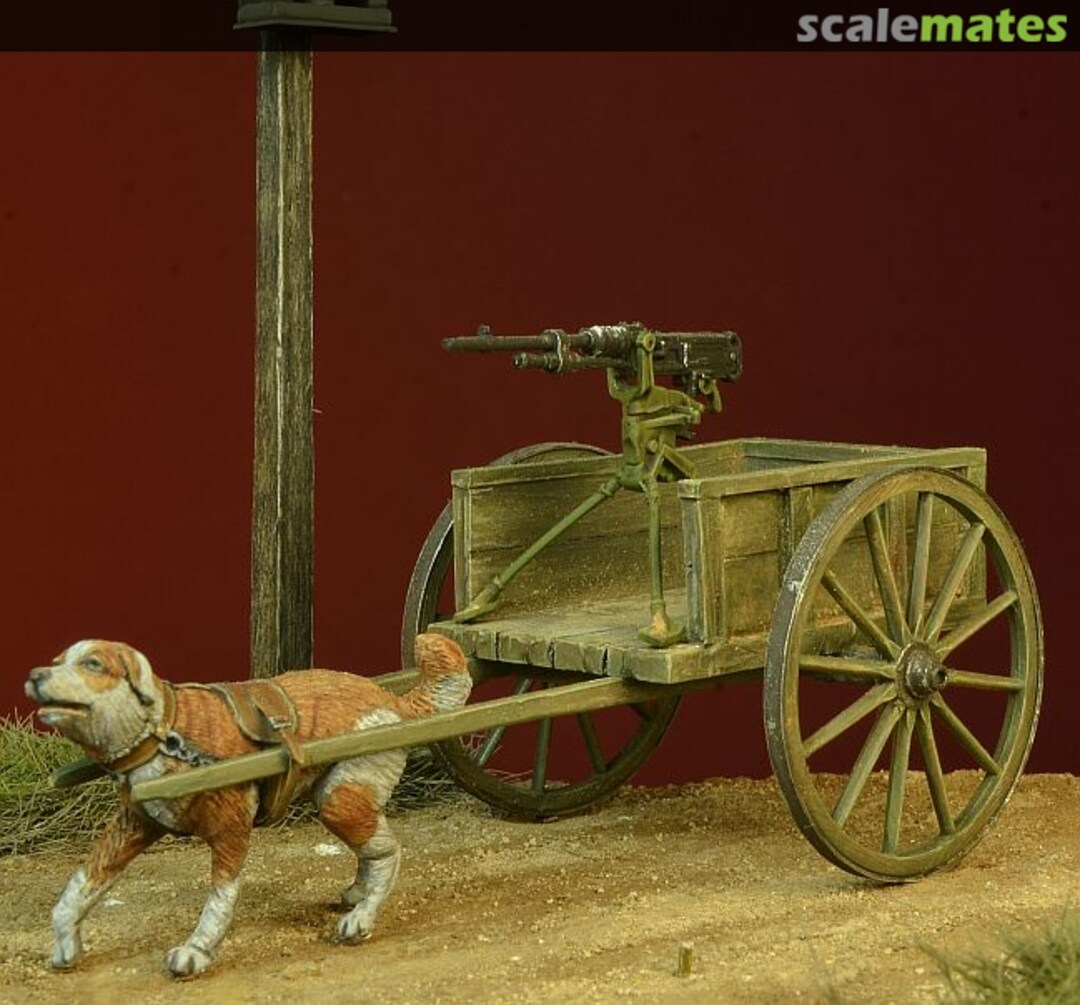 Boxart WWI Dog drawn Cart with Hotchkiss Machine Gun 35106 D-Day Miniature Studio Boxart WWI Dog drawn Cart with Hotchkiss Machine Gun 35106 D-Day Miniature Studio