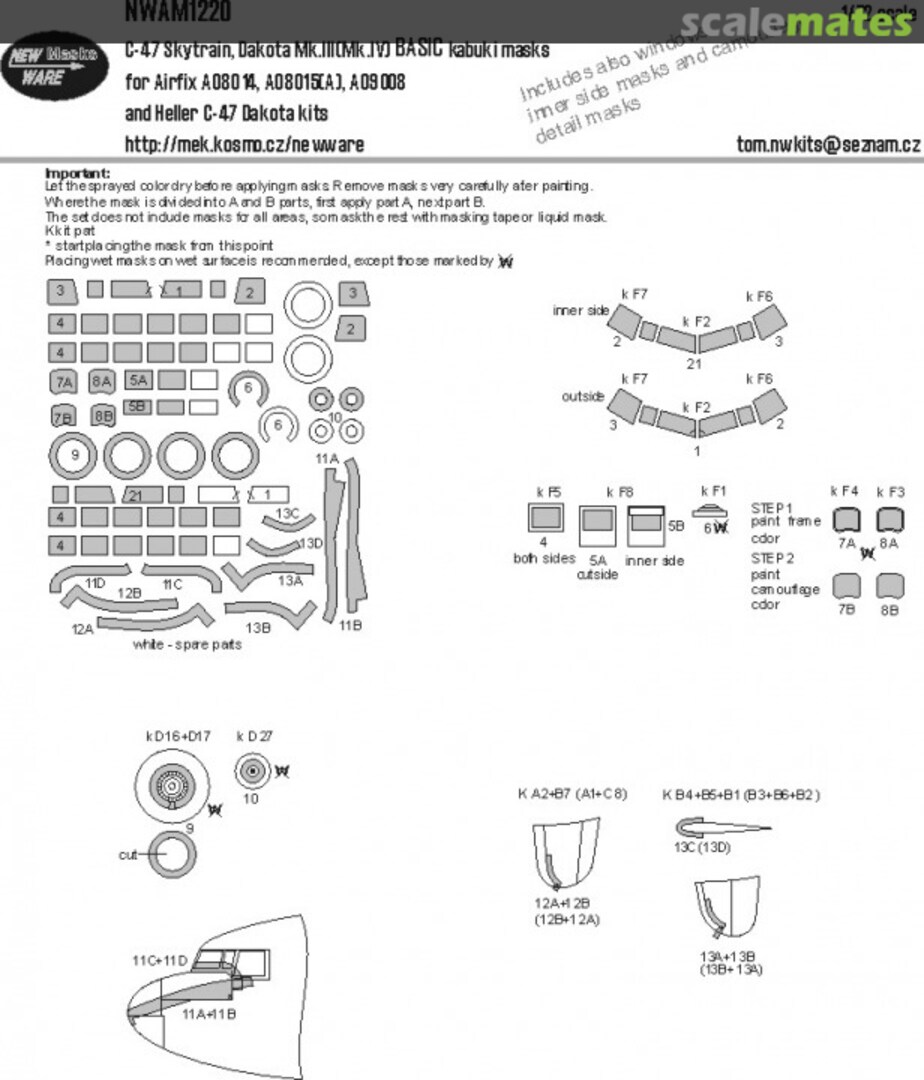 Boxart C-47 Skytrain, Dakota Mk.III(Mk.IV) EXPERT kabuki masks NWAM1220 New Ware Boxart C-47 Skytrain, Dakota Mk.III(Mk.IV) EXPERT kabuki masks NWAM1220 New Ware