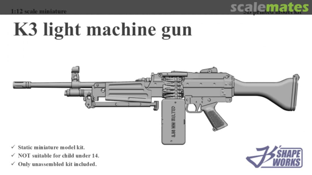 Boxart K3 light machine gun JS12A037 Js' Shapeworks Boxart K3 light machine gun JS12A037 Js' Shapeworks