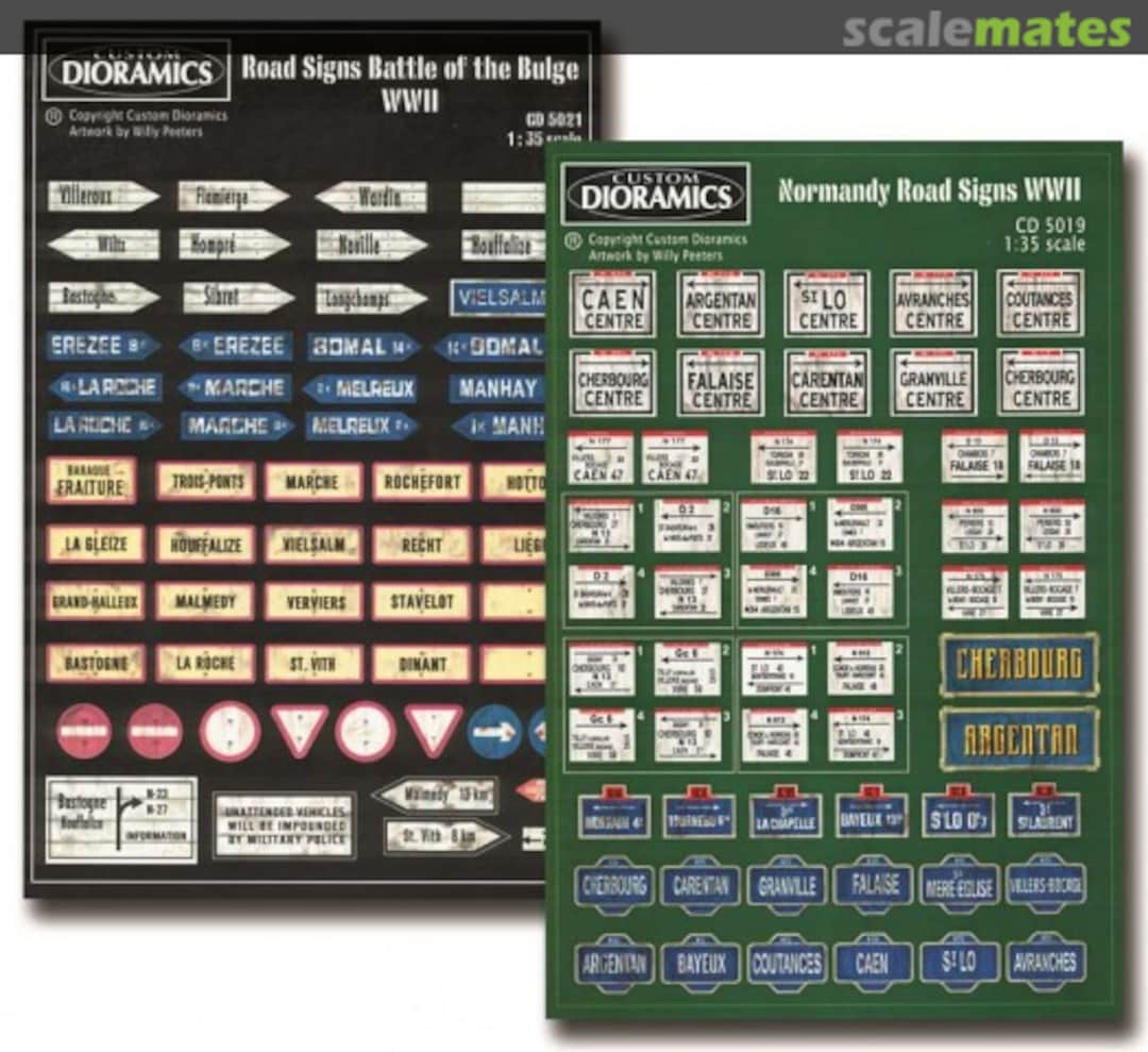 Boxart Roads Signs Battle of the Bulge WW II CD 5021 Custom Dioramics Boxart Roads Signs Battle of the Bulge WW II CD 5021 Custom Dioramics