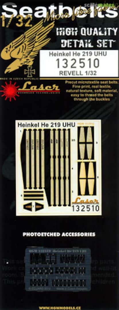 Boxart Seatbelts for Heinkel He-219 132510 HGW Models Boxart Seatbelts for Heinkel He-219 132510 HGW Models