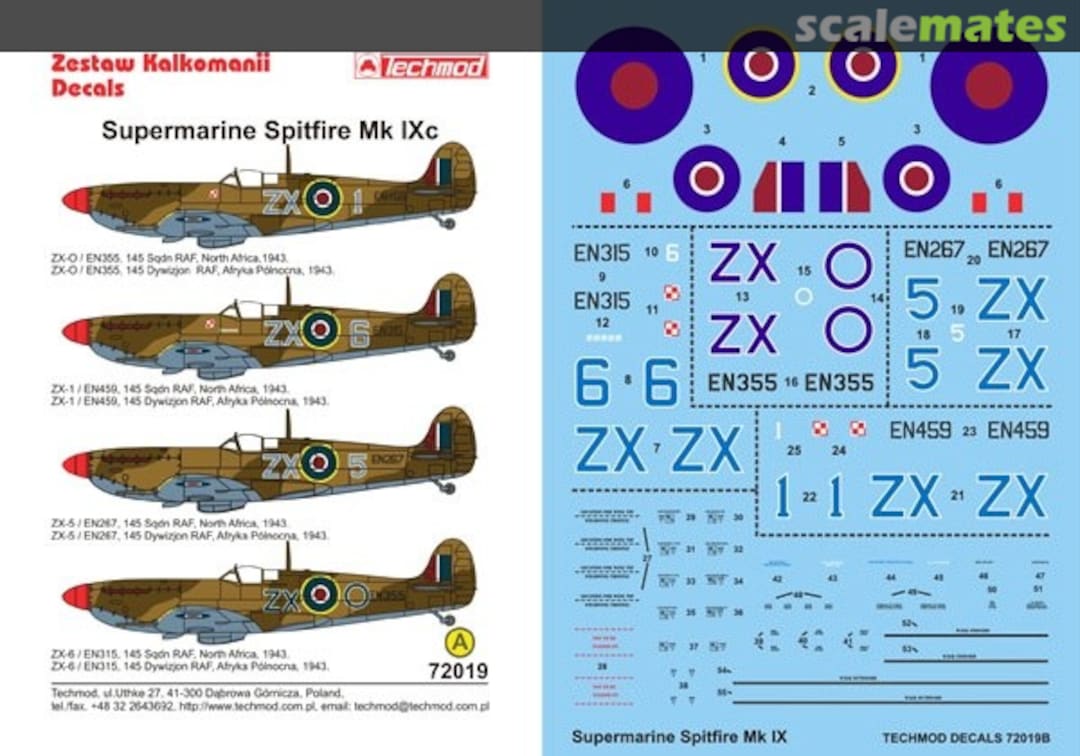 Boxart Supermarine Spitfire Mk.IX 72019 Techmod Boxart Supermarine Spitfire Mk.IX 72019 Techmod