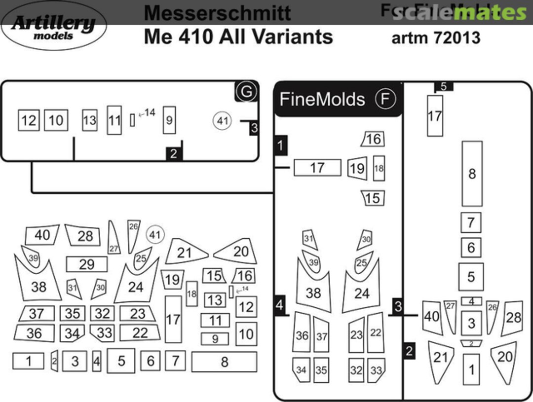 Boxart Me 410 all variants masks artm72013 Artillery models Boxart Me 410 all variants masks artm72013 Artillery models