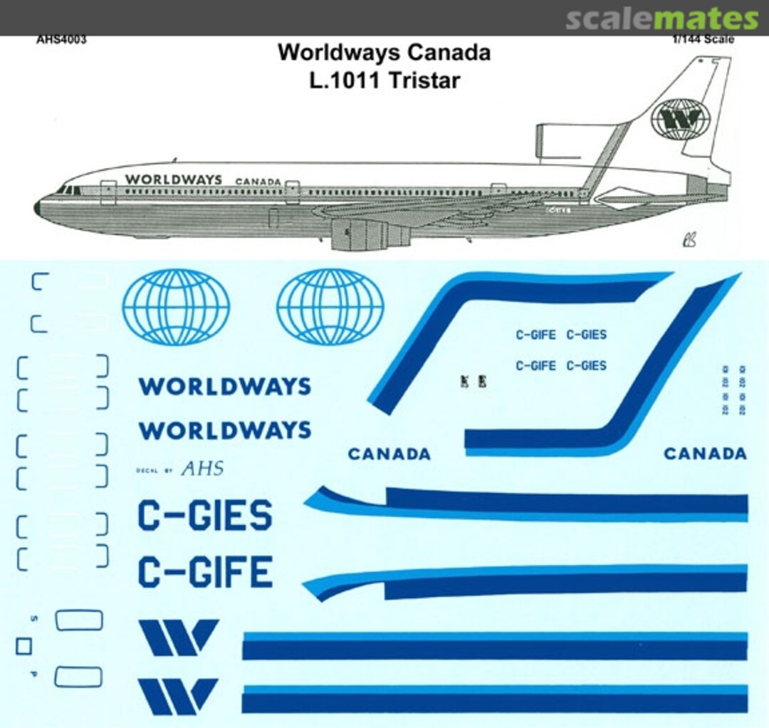 Boxart Lockheed L-1011 Tristar AHS4003 Airline Hobby Supplies Boxart Lockheed L-1011 Tristar AHS4003 Airline Hobby Supplies