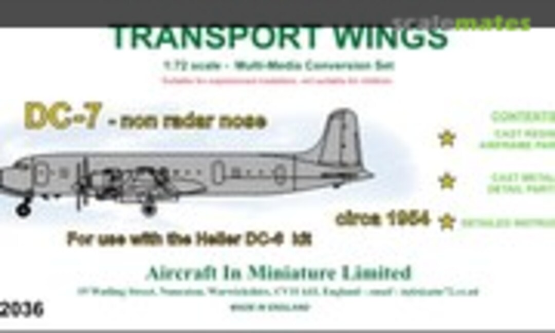 1:72 Douglas DC-7C non radar nose (Aircraft In Miniature Ltd TWC72036)