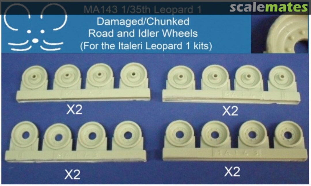 Boxart Damaged / chunked Leopard 1 tyres MA143 Mouse House Enterprises Boxart Damaged / chunked Leopard 1 tyres MA143 Mouse House Enterprises
