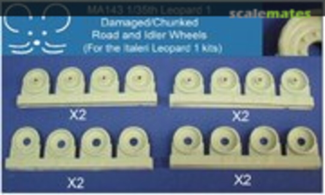 1:35 Damaged / chunked Leopard 1 tyres (Mouse House Enterprises MA143) MA143