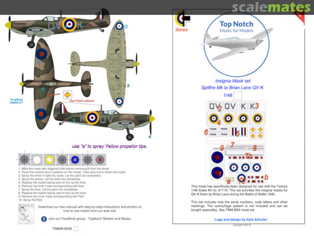 Boxart Spitfire Mk1a – Brian Lane – QV-K TNM48-S009 TopNotch Boxart Spitfire Mk1a – Brian Lane – QV-K TNM48-S009 TopNotch