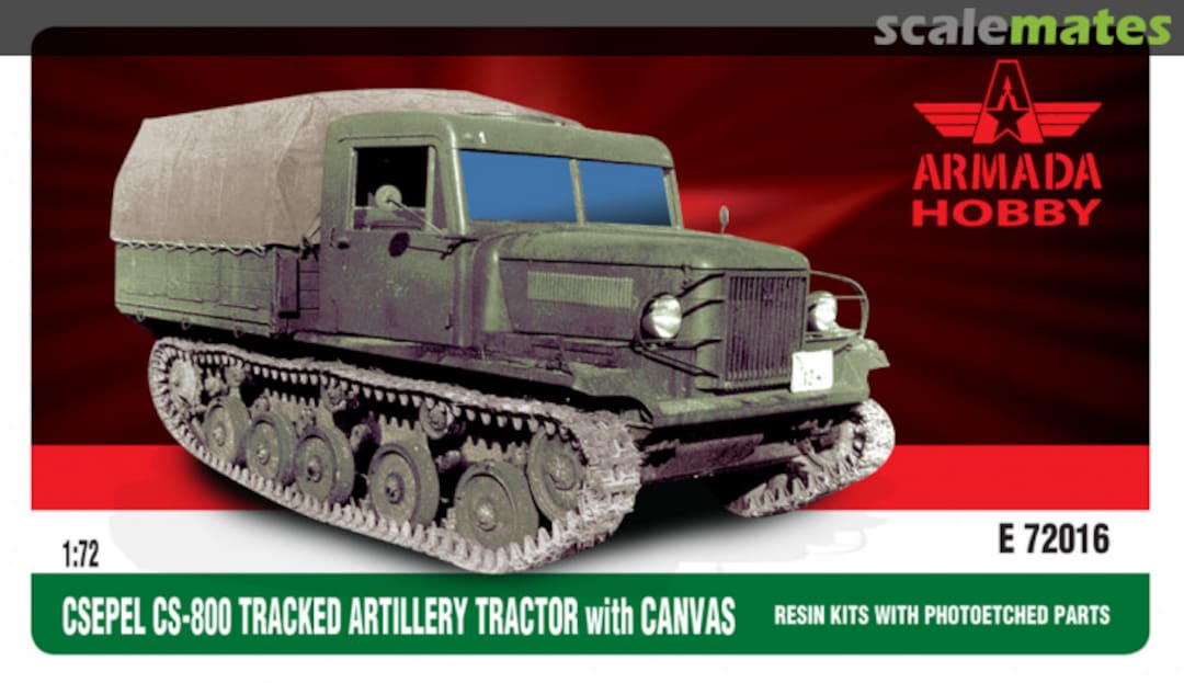 Boxart CSEPEL CS-800 ARTILLERY TRACTOR with CANVAS E72016 Armada Hobby Boxart CSEPEL CS-800 ARTILLERY TRACTOR with CANVAS E72016 Armada Hobby