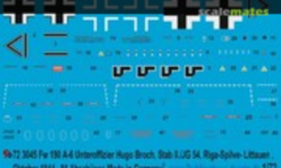 1:72 FW 190 A-6 Unteroffizier Hugo Broch, Stab II/JG54 (Peddinghaus-Decals 72 3045) 72 3045
