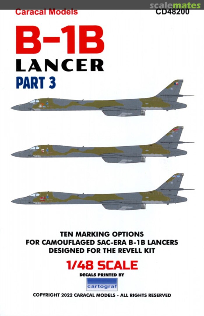 Boxart B-1B Lancer Part 3 CD48200 Caracal Models Boxart B-1B Lancer Part 3 CD48200 Caracal Models
