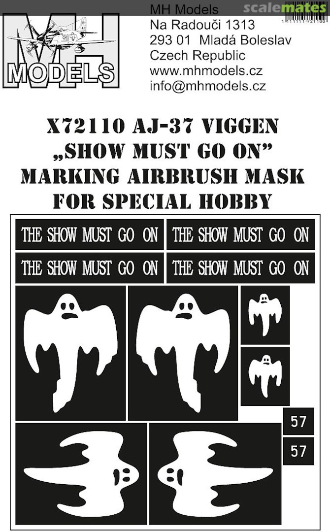 Boxart AJ-37 Viggen "Show must go on" Marking Airbrush Mask X72110 MH Models Boxart AJ-37 Viggen "Show must go on" Marking Airbrush Mask X72110 MH Models