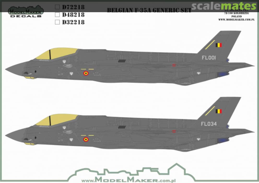 Boxart Belgian F-35A Generic Set D32218 ModelMaker Boxart Belgian F-35A Generic Set D32218 ModelMaker