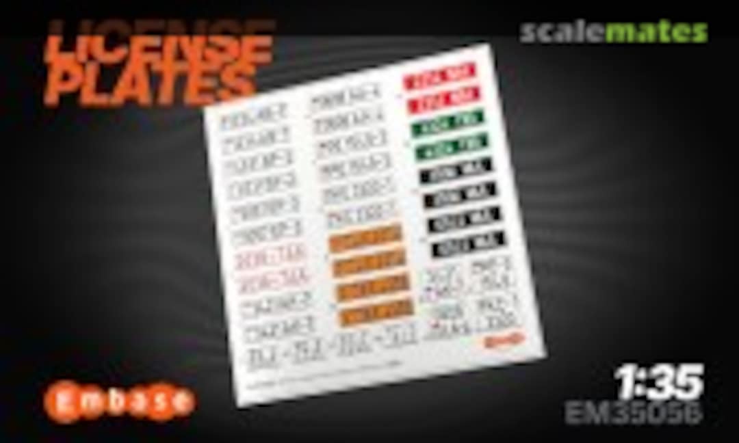 1:35 License plates of the Republic of Belarus (Embase EM35056) EM35056