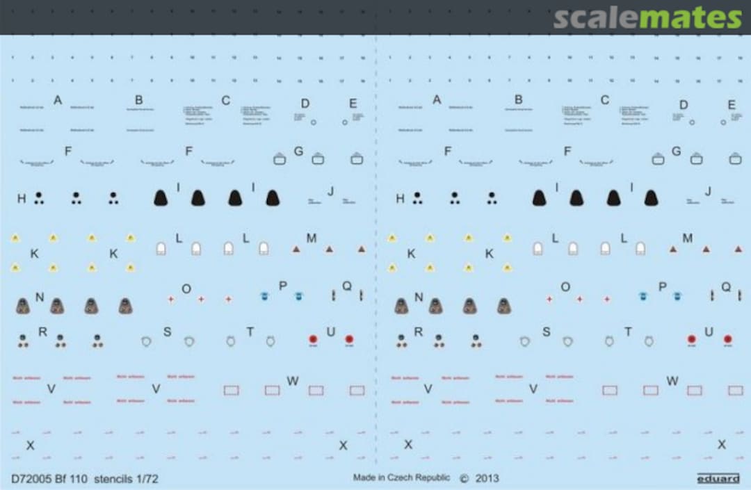 Boxart Bf 110 E stencils D72005 Eduard Boxart Bf 110 E stencils D72005 Eduard